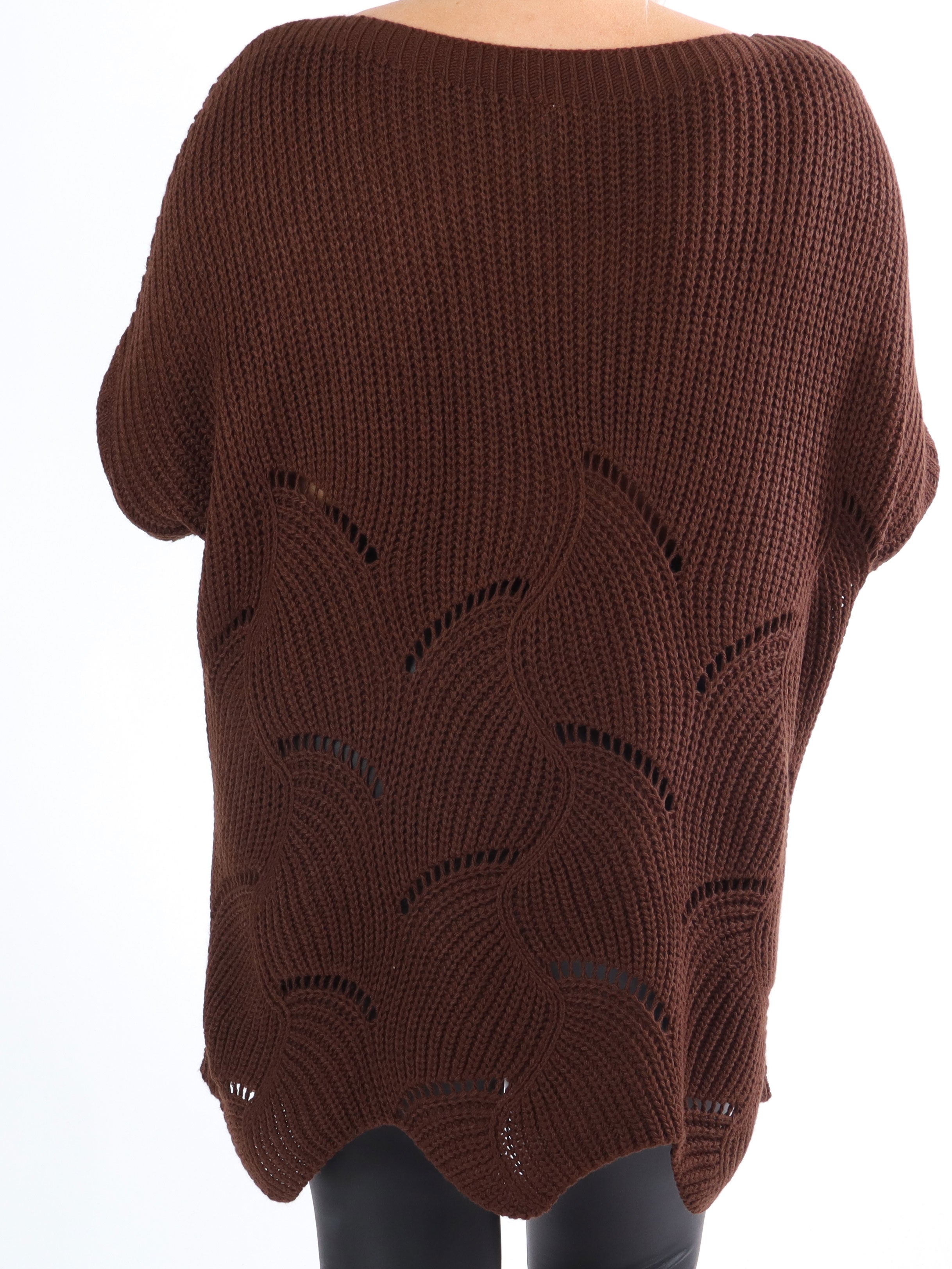 Perle - Smuk plus size strik med hvide perler